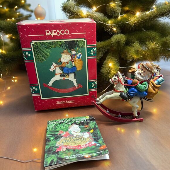 NIB Vtg. 1994 "Rockin' Ranger" Cowboy Santa On Rocking Horse Christmas Ornament - Picture 8 of 9